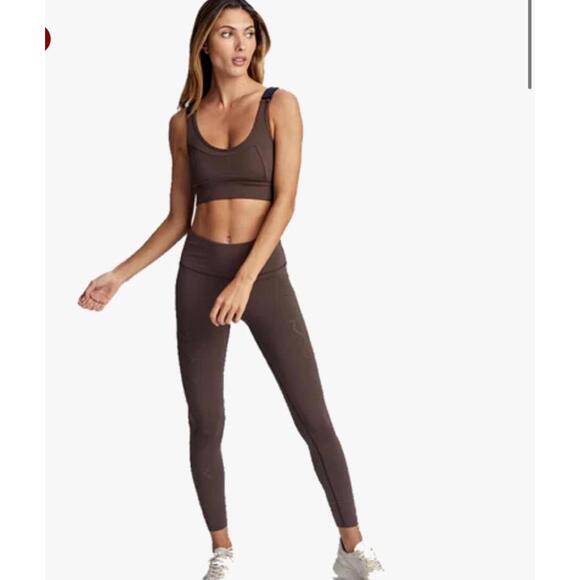 Varley Hughes Laser Cut High Rise Leggings in Braken Brown Women’s size Small - Picture 13 of 14